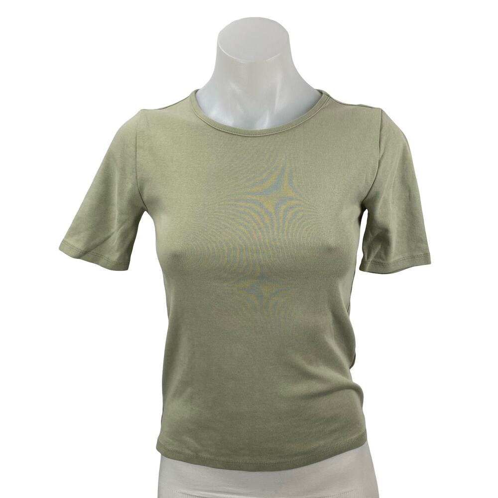 J.Crew Women's Green Perfect Fit Short Sleeve Slim Knit T Shirt Tee Top Size XS